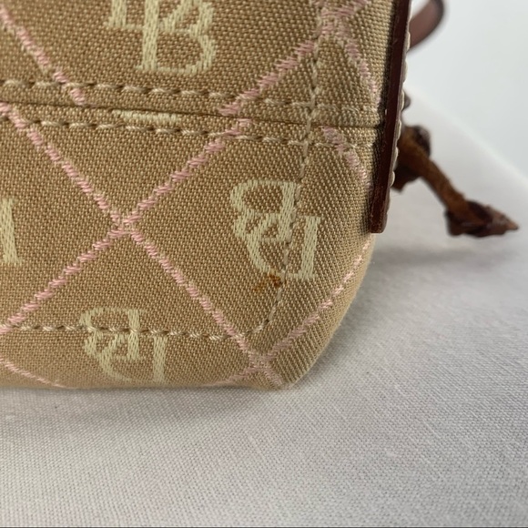 Vintage Dooney & Bourke Signature Canvas with Leather Trim Handbag in Brown Pink - Picture 11 of 16